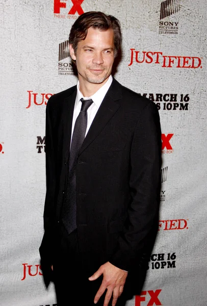 Hollywood Marca 2010 Timothy Olyphant Premierowym Pokazie Justified Które Odbyło — Zdjęcie stockowe