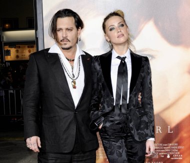 Johnny Depp and Amber Heard at the Los Angeles premiere of 'The Danish Girl' held at the Westwood Village Theatre in Westwood, USA on November 21, 2015.