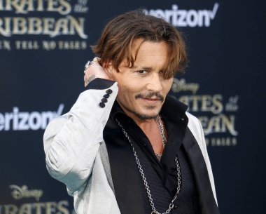 Johnny Depp at the U.S. premiere of 'Pirates Of The Caribbean: Dead Men Tell No Tales' held at the Dolby Theatre in Hollywood, USA on May 18, 2017.