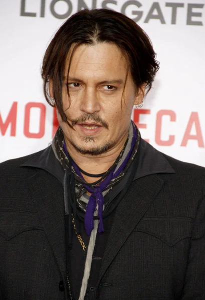 Johnny Depp Los Angeles Premiere Mortdecai Held Tcl Chinese Theater — Stock Photo, Image