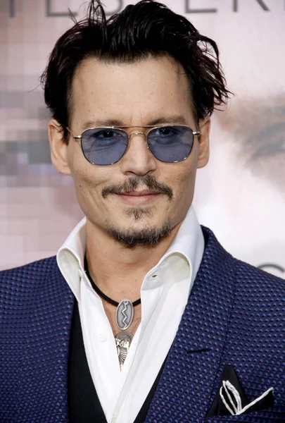 Johnny Depp Los Angeles Premiere Transcendence Held Regency Village Theatre — стоковое фото
