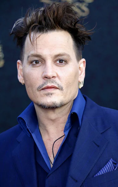 Johnny Depp Los Angeles Premiere Alice Looking Glass Held Capitan — Zdjęcie stockowe