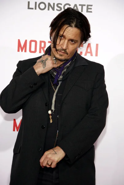 Johnny Depp Los Angeles Premiere Mortdecai Held Tcl Chinese Theater — Stock Photo, Image