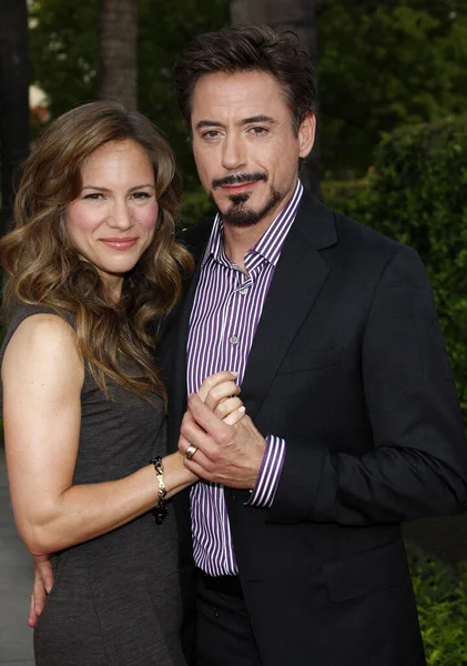 Robert Downey Susan Downey Estreno Los Ángeles Soloist Celebrado Paramount — Foto de Stock