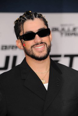 Bad Bunny at the Los Angeles premiere of 'Bullet Train' held at the Regency Village Theatre in Westwood, USA on August 1, 2022.
