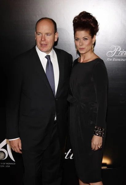 Prince Albert Monaco Debra Messing Rodeo Drive Walk Style Award — Stock Photo, Image