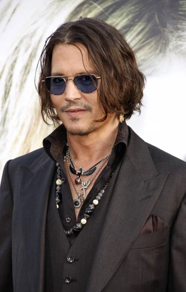Actor Johnny Depp Estreno Los Ángeles Dark Shadows Celebrado Grauman — Foto de Stock