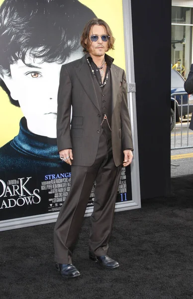 Acteur Johnny Depp Los Angeles Première Van Dark Shadows Het — Stockfoto