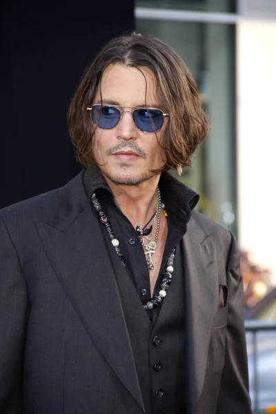 Actor Johnny Depp Los Angeles Premiere Dark Shadows Held Grauman — Stock Photo, Image