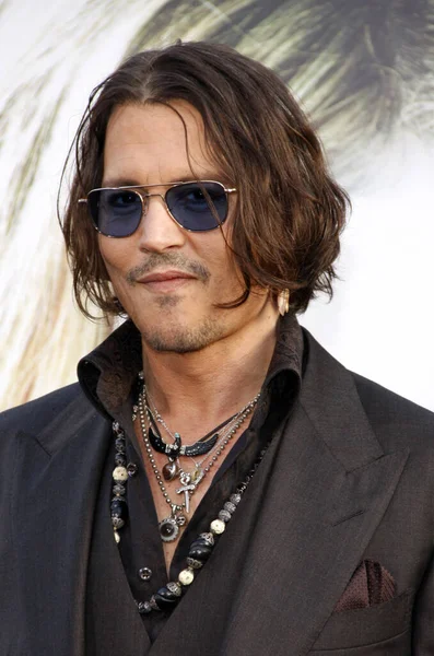 Actor Johnny Depp Los Angeles Premiere Dark Shadows Held Grauman — Stock Photo, Image