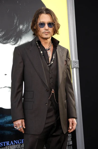 Actor Johnny Depp Estreno Los Ángeles Dark Shadows Celebrado Grauman — Foto de Stock