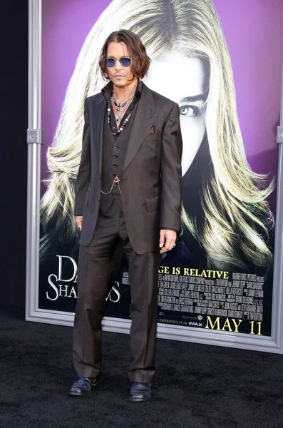 Actor Johnny Depp Estreno Los Ángeles Dark Shadows Celebrado Grauman — Foto de Stock