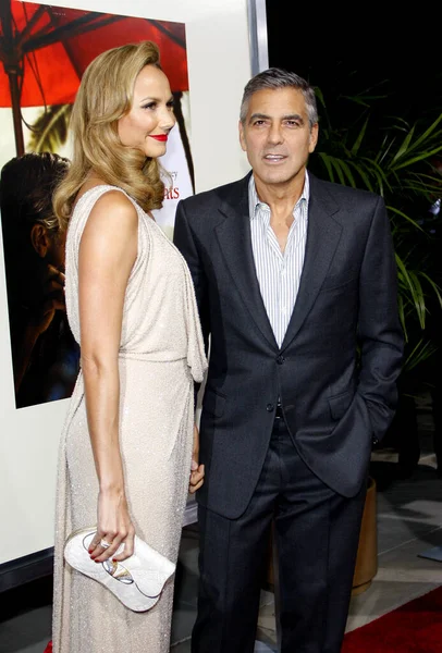 George Clooney Stacy Keibler Estreno Los Ángeles Descendants Celebrado Ampas — Foto de Stock