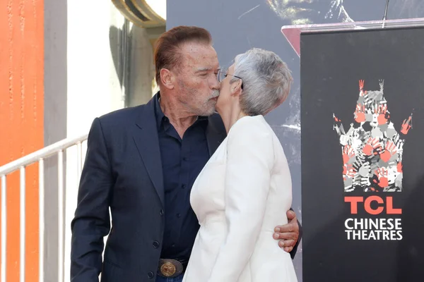제이미 커티스 Jamie Lee Curtis 아놀드 슈워제네거 Arnold Schwarzenegger 가2022 — 스톡 사진