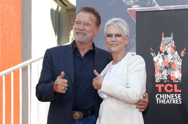 제이미 커티스 Jamie Lee Curtis 아놀드 슈워제네거 Arnold Schwarzenegger 가2022 — 스톡 사진