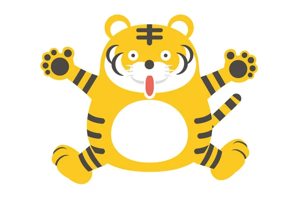 Tigre Carácter Vector Ilustración Sorpresa — Archivo Imágenes Vectoriales