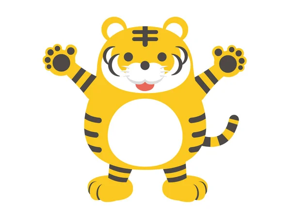 Ilustracja Wektora Charakteru Tygrysa Mile Widziane — Wektor stockowy