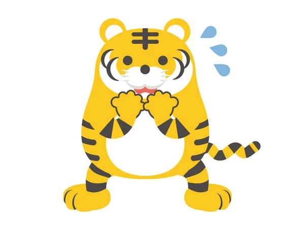 Ilustracja Wektora Postaci Tygrysa Niecierpliwy — Wektor stockowy