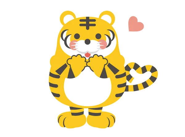 Vektorová Ilustrace Tygřího Charakteru Láska — Stockový vektor