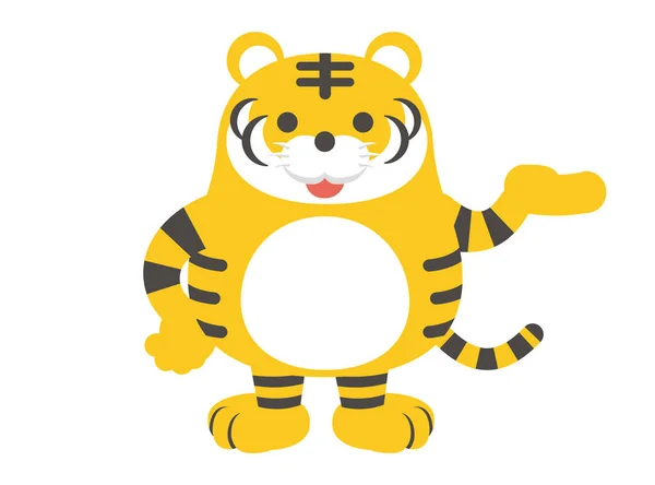 Ilustracja Wektorowa Charakteru Tygrysa Informacja — Wektor stockowy