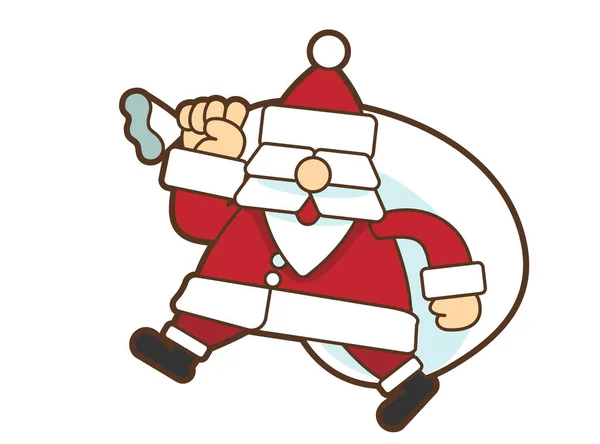 Ilustración Vectorial Santa Claus Llevando Regalos — Vector de stock