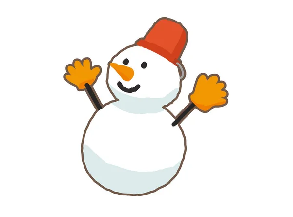 Lindo Muñeco Nieve Vector Ilustración — Vector de stock