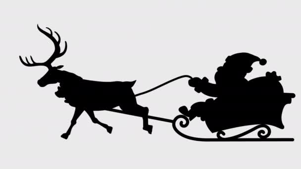 Santa Claus Illustration Loop Animation Resolution Background Transparency Presents Presents — стоковое видео