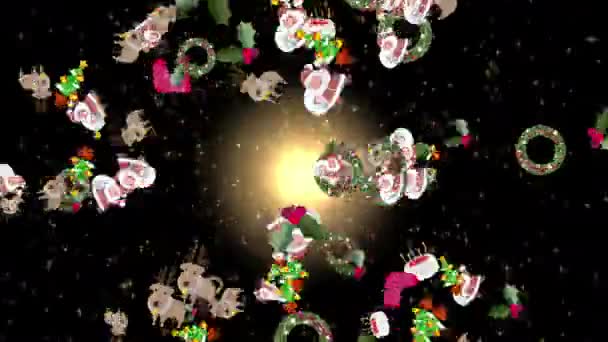Animação Onde Enfeites Natal Podem Jogar Resolução Transparência Fundo — Vídeo de Stock