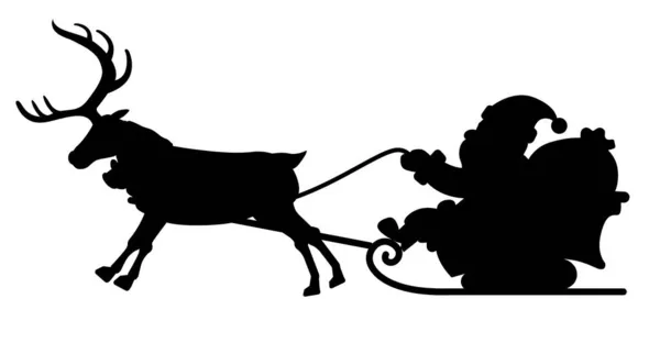 圣诞老人和驯鹿图解 — 图库矢量图片