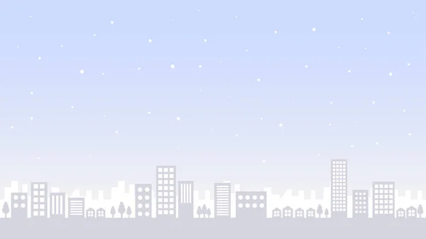 Winter Cityscape Vector Background Graphic — Stock Vector