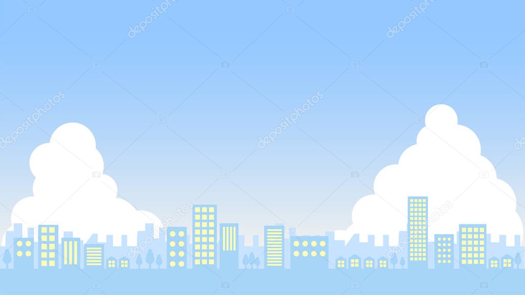 Summer cityscape vector background graphic