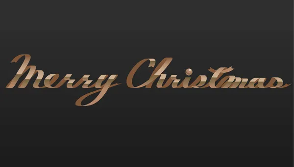 Διανυσματικό Γραφικό Χαρακτήρα Καλά Χριστούγεννα Φτιαγμένο Χρυσή Κορδέλα — Διανυσματικό Αρχείο