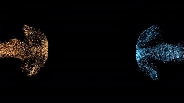 双色粒子的粒子材料 背景透明 — 图库视频影像