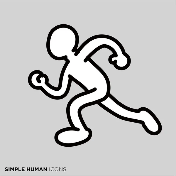 シンプルな人のポーズイラスト Run — ストックベクタ
