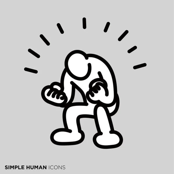 シンプルなヒューマンアイコンシリーズ 幸せな人 — ストックベクタ