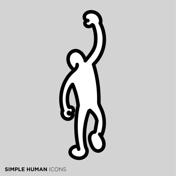 Einfache Menschliche Symbolserie Die Person Die Auf Dem Rücken Spricht — Stockvektor