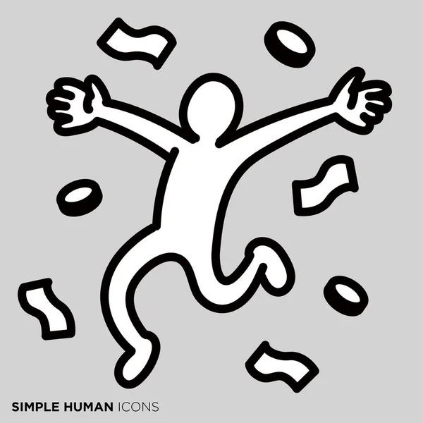 Simple Serie Iconos Humanos Las Personas Que Están Satisfechos Con — Vector de stock