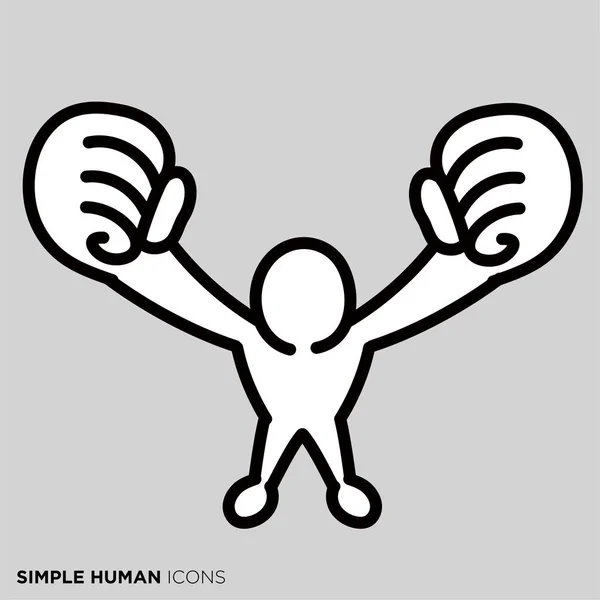 Απλό Ανθρώπινο Εικονίδιο Σειρά Επίτευξη Πρόσωπο — Διανυσματικό Αρχείο
