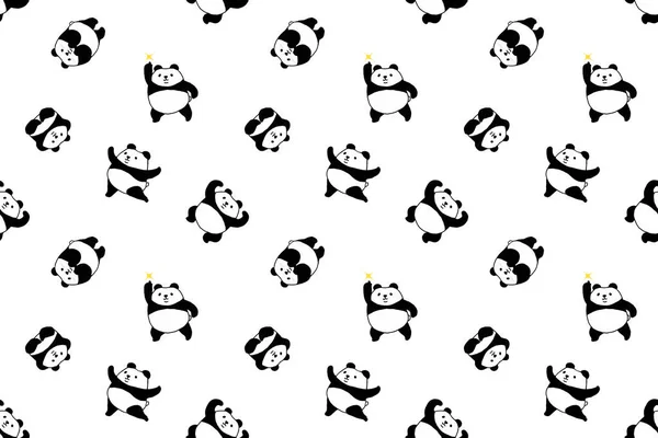 Patrón Panda Patrón Fondo Sin Costuras — Foto de Stock