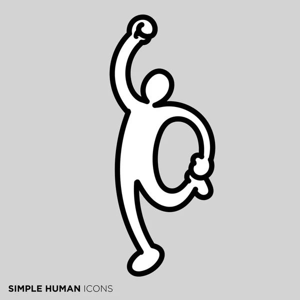 Pose Illustration Simple Person Motivation — Vector de stock