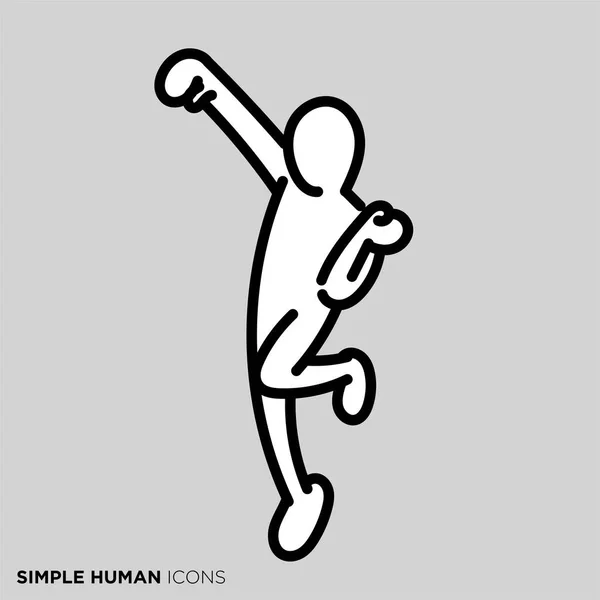Einfache Menschliche Symbolserie Sprung Motivierter Menschen — Stockvektor