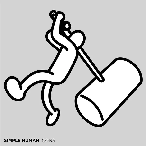Απλή Ανθρώπινη Σειρά Εικόνων Hammer Waving — Διανυσματικό Αρχείο