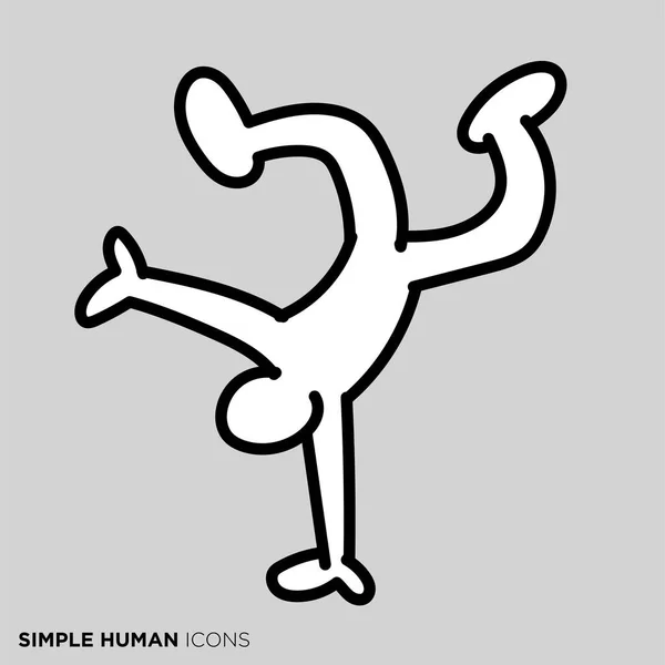 Einfache Menschliche Ikone Serie Break Dance — Stockvektor