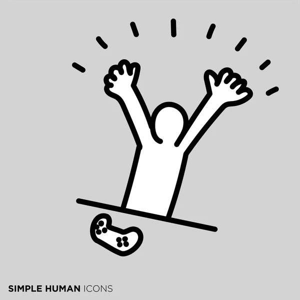 Simple Person Pose Illustration People Who Happy Games — ストックベクタ