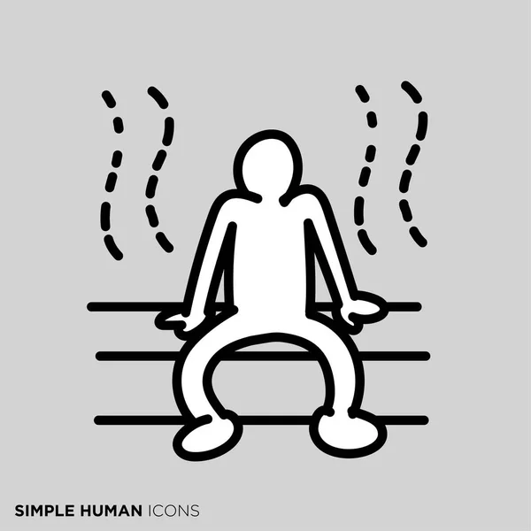 Pose Illustration Sauna Simple Person — ストックベクタ
