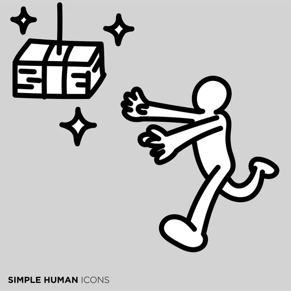 Simple Person Pose Illustration Person Chasing Money — ストックベクタ