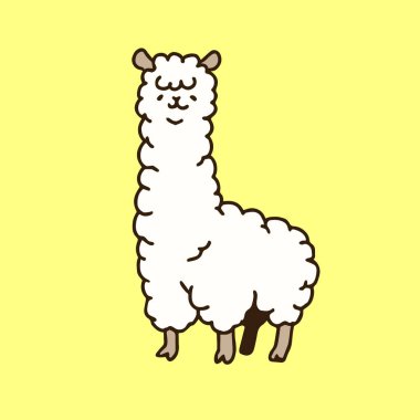 El yazısıyla yazılmış şirin alpaka çizimi