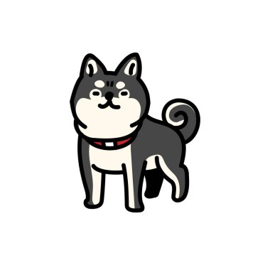 Basit ve şirin bir Shiba Inu 'nun tasviri.