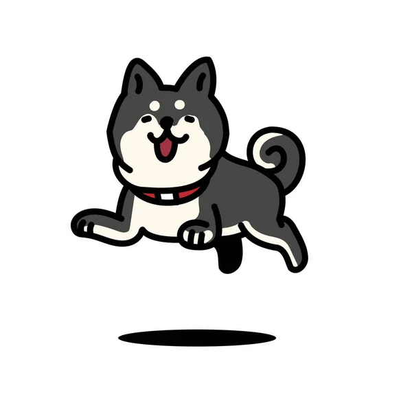 Simple Cute Jumping Illustration Shiba Inu — 图库矢量图片