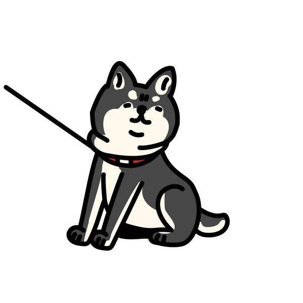 Illustration Shiba Inu Qui Veut Continuer Marcher — Image vectorielle